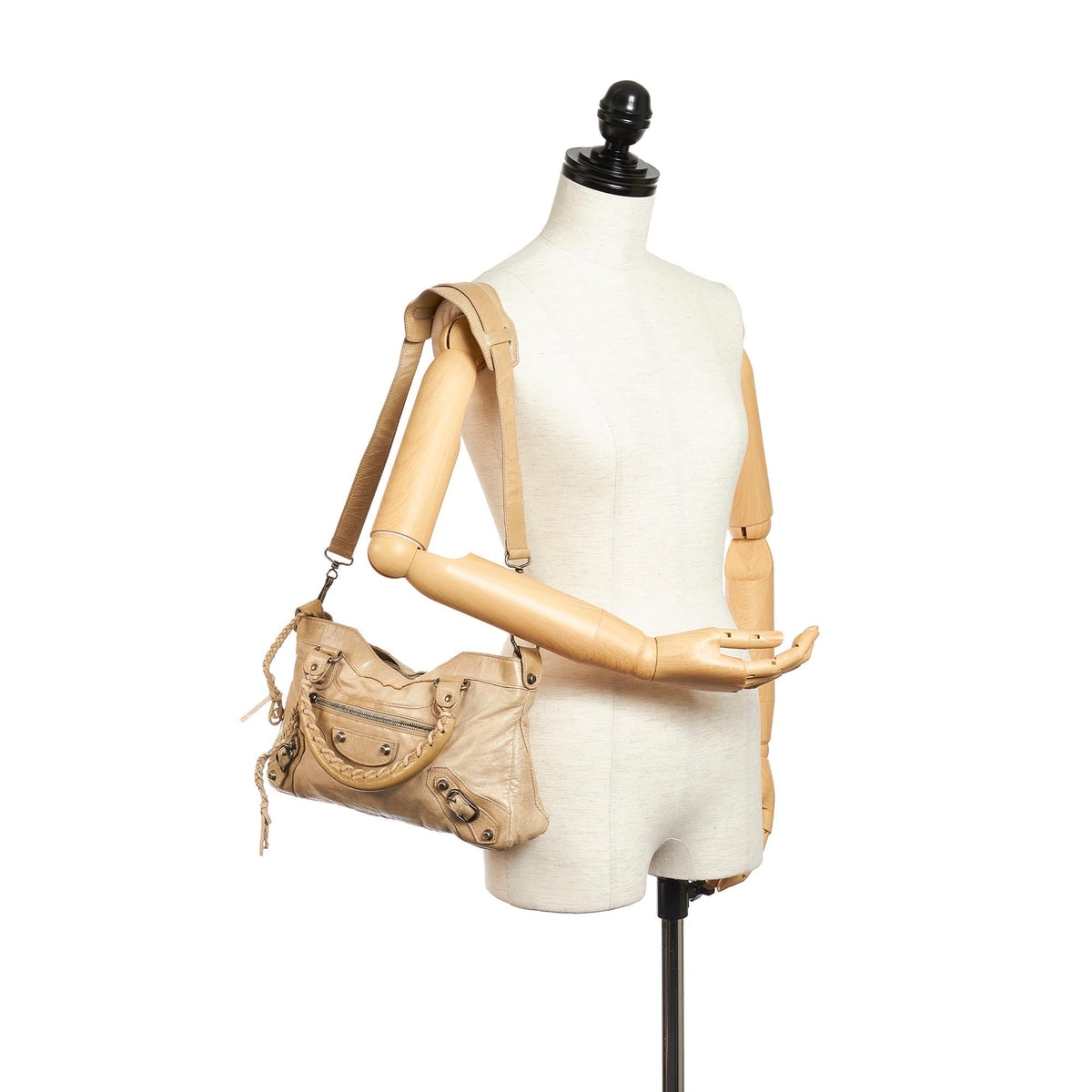 Balenciaga Motocross Classic First Lambskin Leather Satchel (SHG-34047)