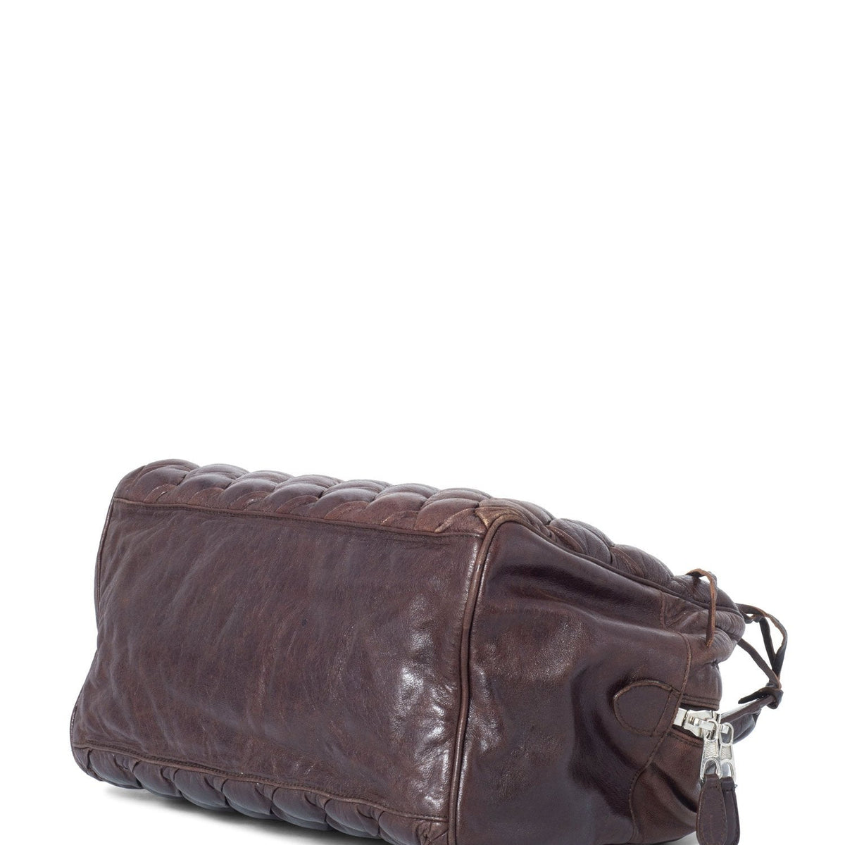 balenciaga Motocross Classic Matelasse Handle Bag Brown