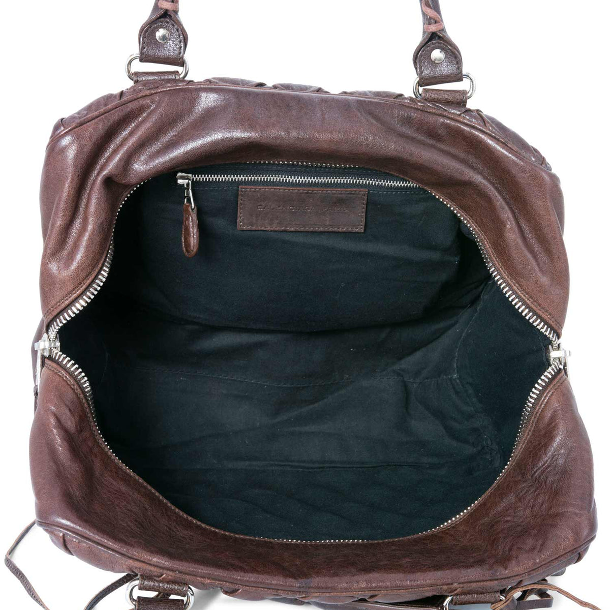 balenciaga Motocross Classic Matelasse Handle Bag Brown