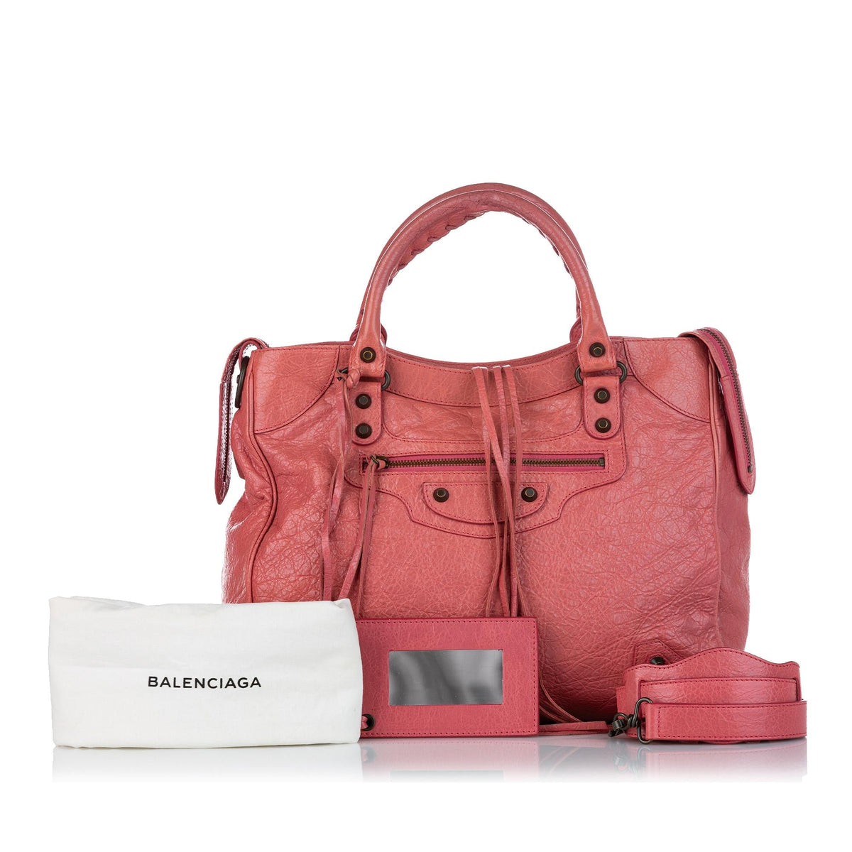 Balenciaga Motocross Classic Velo Lambskin Leather Satchel (SHG-26682)