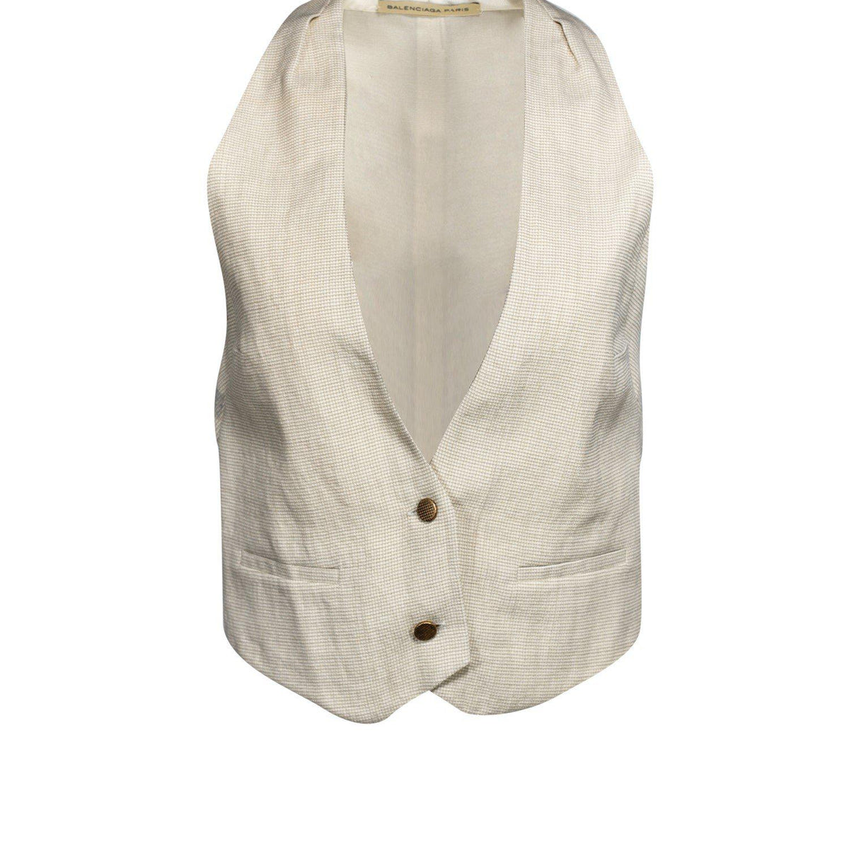 balenciaga Paris - Beige Textured Vest Sz 8