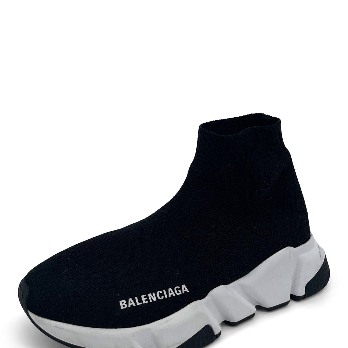balenciaga Speed Recycled Knit Sneakers Black White