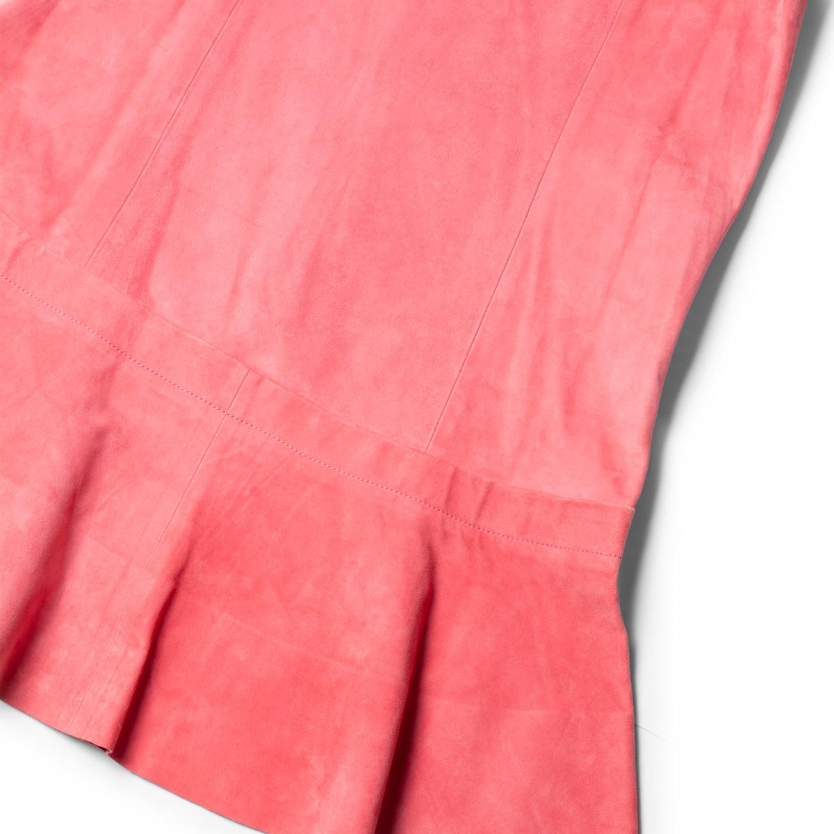 balenciaga Suede Lambskin Leather A-Line Mini Dress Pink
