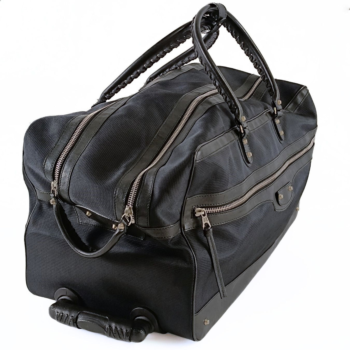 balenciaga balenciaga balenciaga Trolley suitcase in black canvas and leather