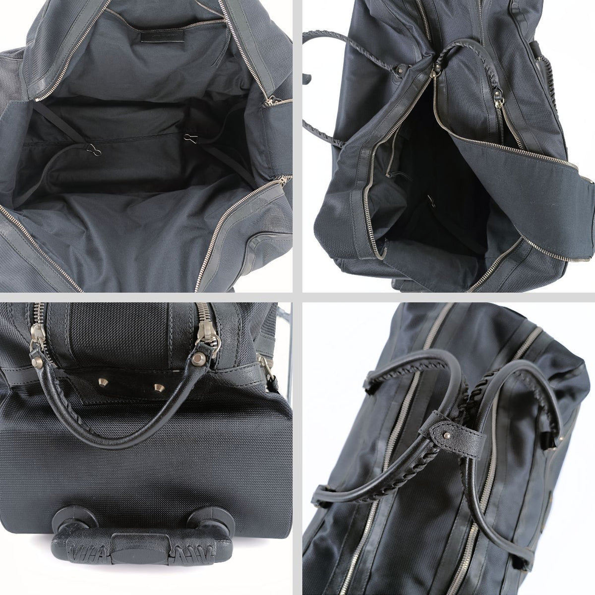balenciaga balenciaga balenciaga Trolley suitcase in black canvas and leather