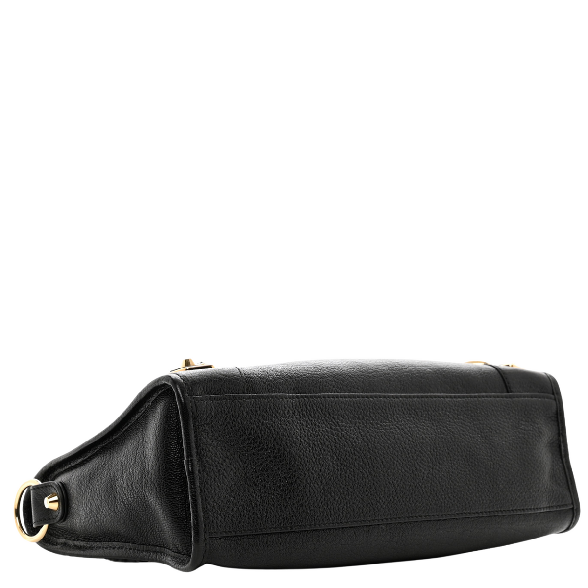 balenciaga Black Leather Metallic Edge City Tote