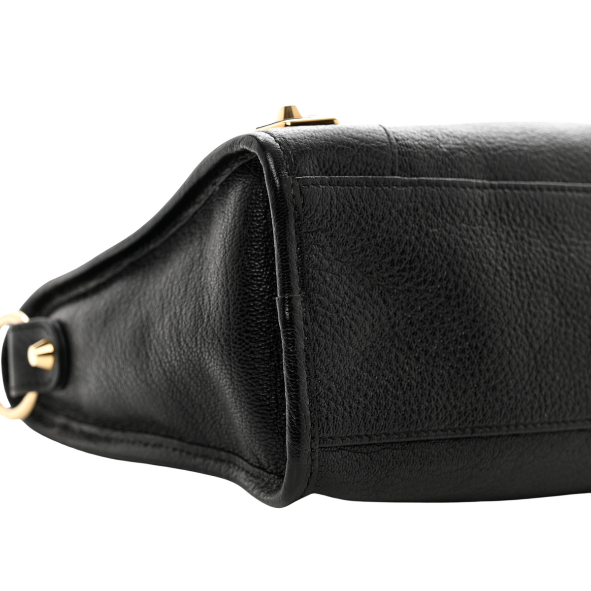 balenciaga Black Leather Metallic Edge City Tote