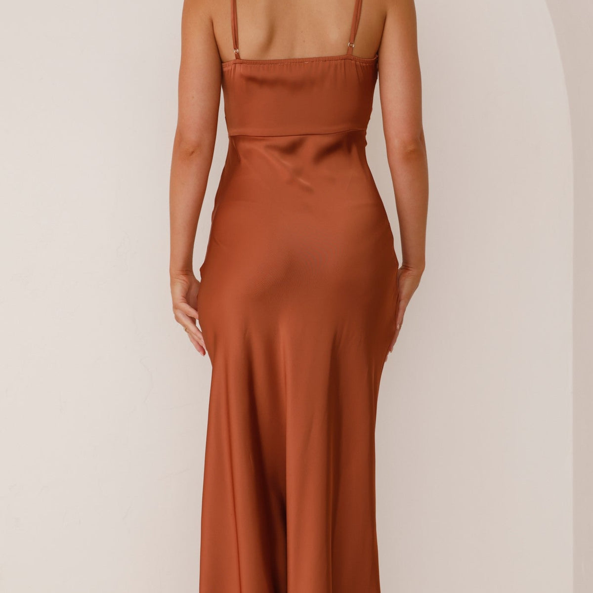 Britte | Satin Maxi Dress with Side Slit