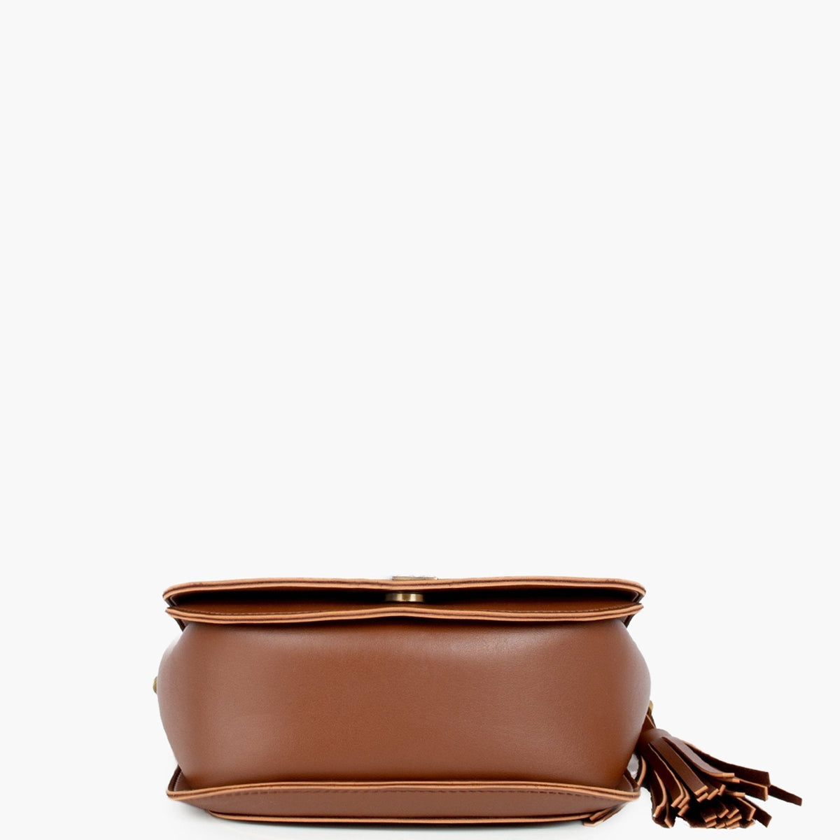 Brown foldover saddle bag