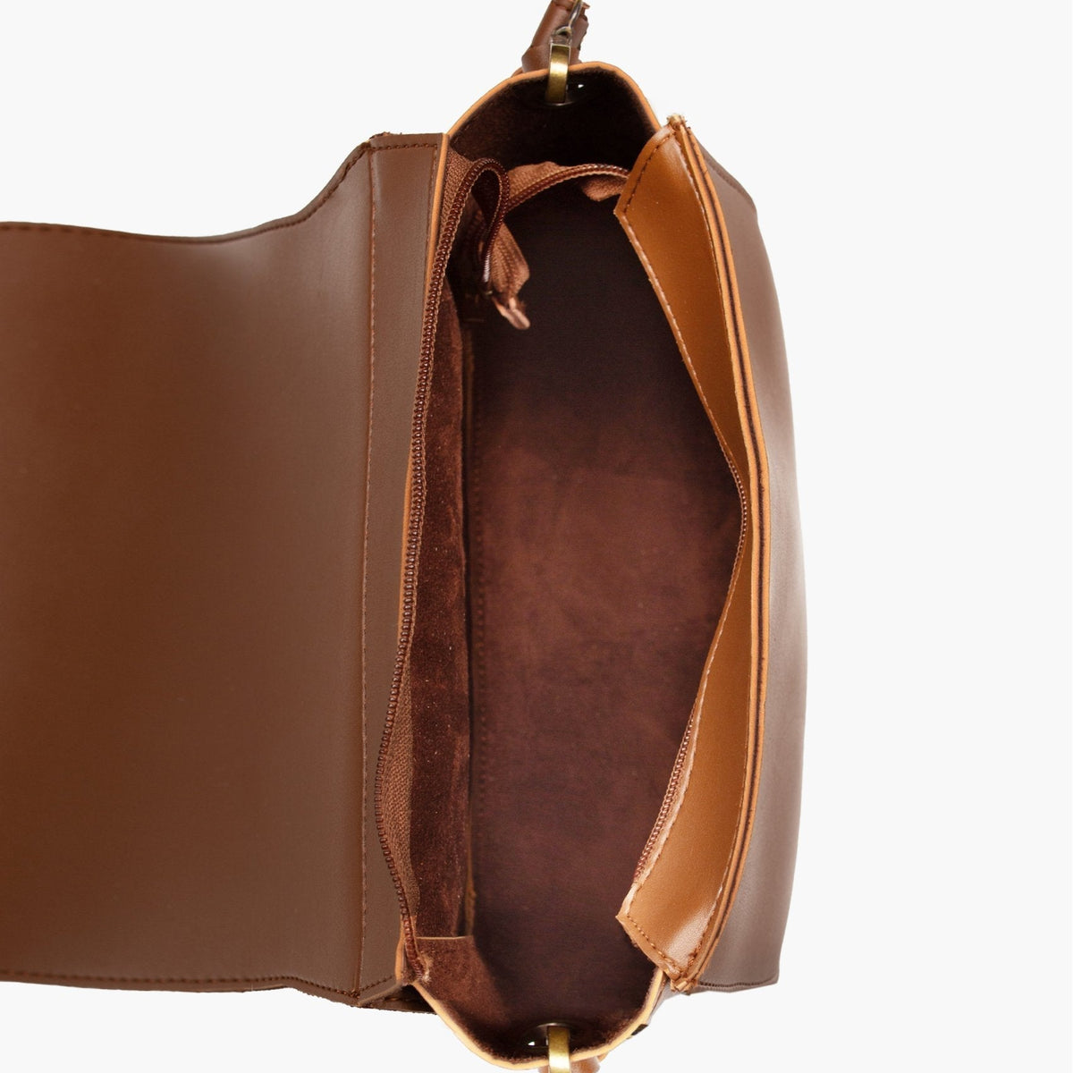Brown foldover saddle bag
