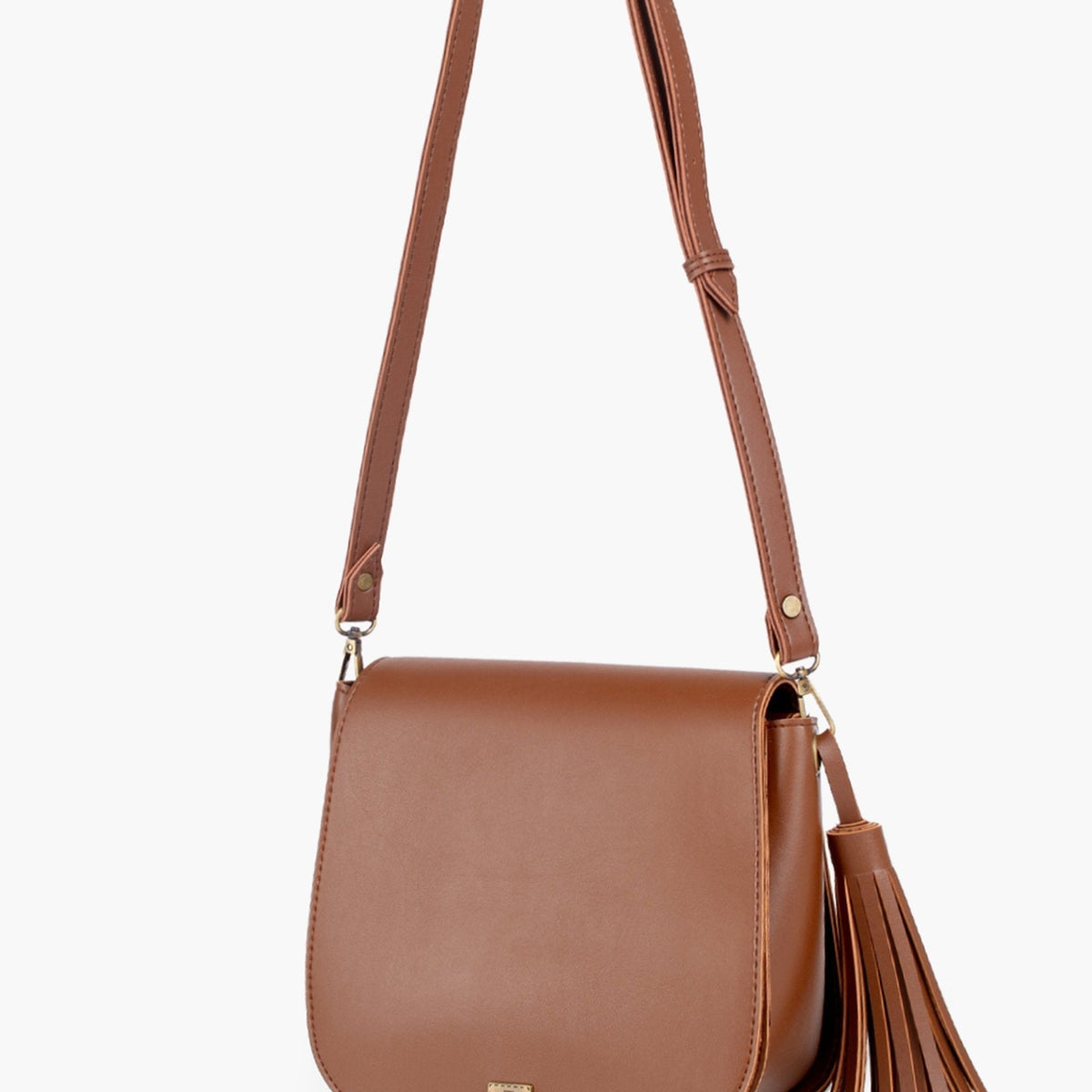 Brown foldover saddle bag
