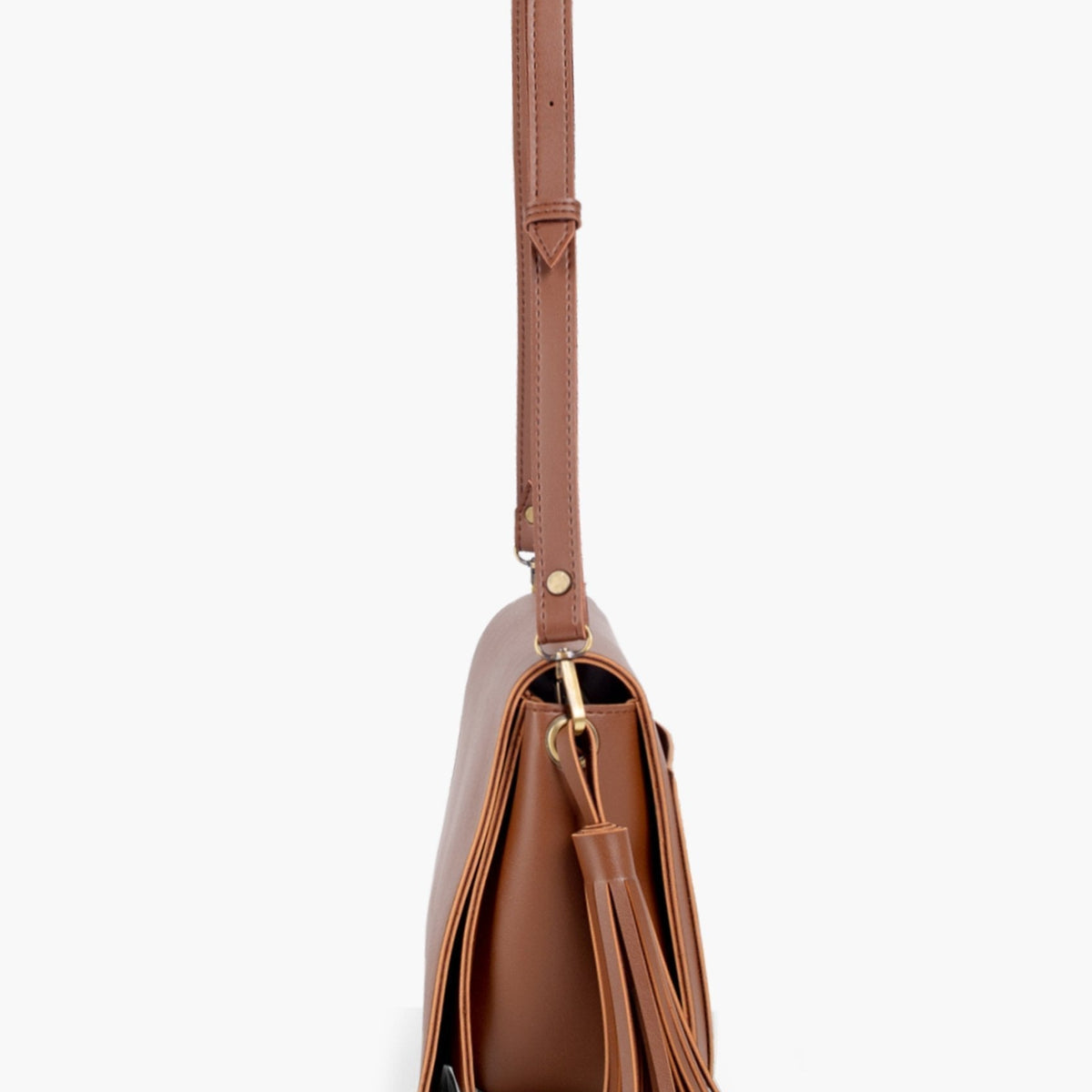 Brown foldover saddle bag