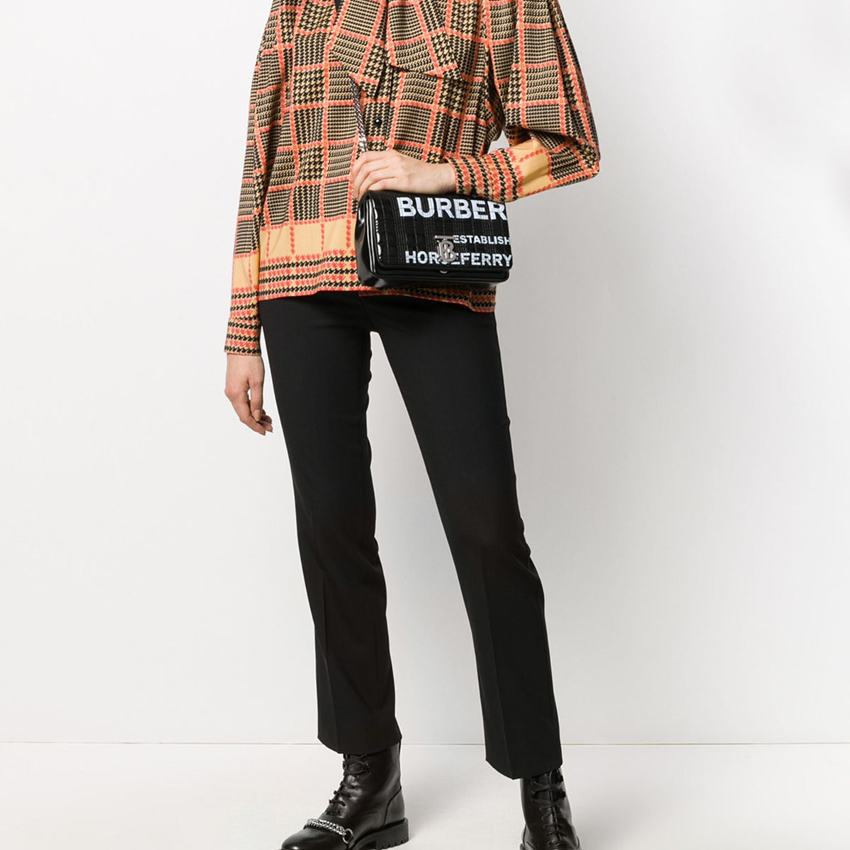 BURBERRY SMALL HORSEFERRY PRINT QUILTED LOLA SHOULDER BAG