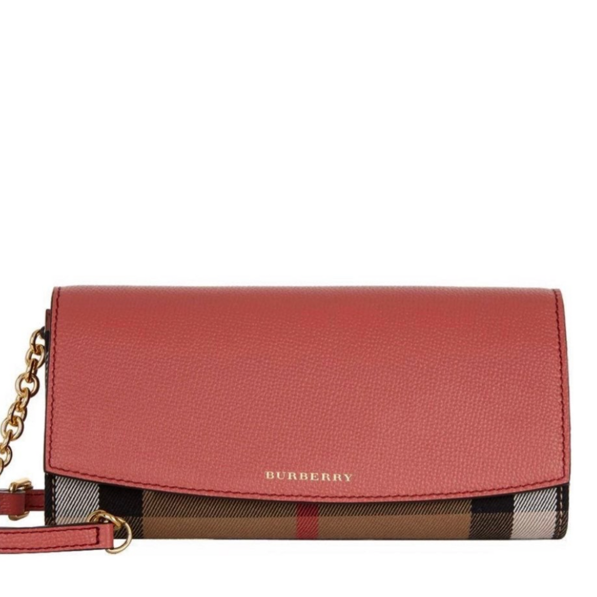 Burberry Wallet on Chain Cross Body Bag Cinnamon Red