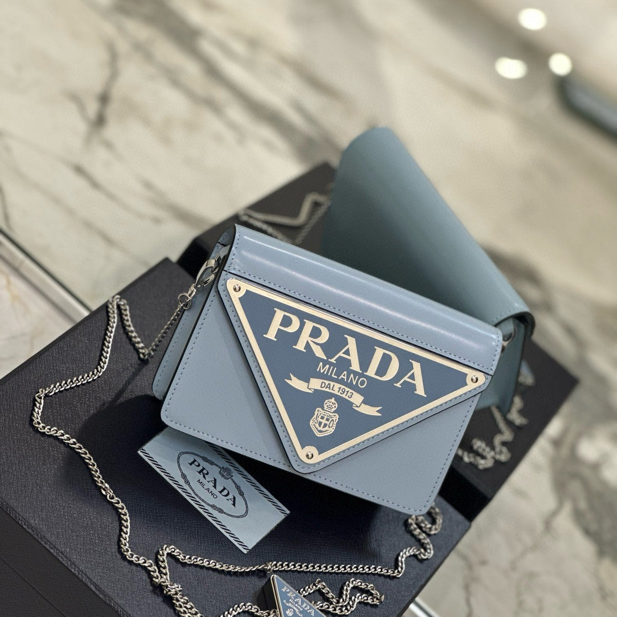 PD TRIANGLE LOGO BUFFED SHOULDER BAG