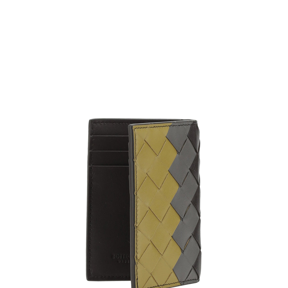 Bottega Veneta Men Intrecciato Tricolor Card Holder