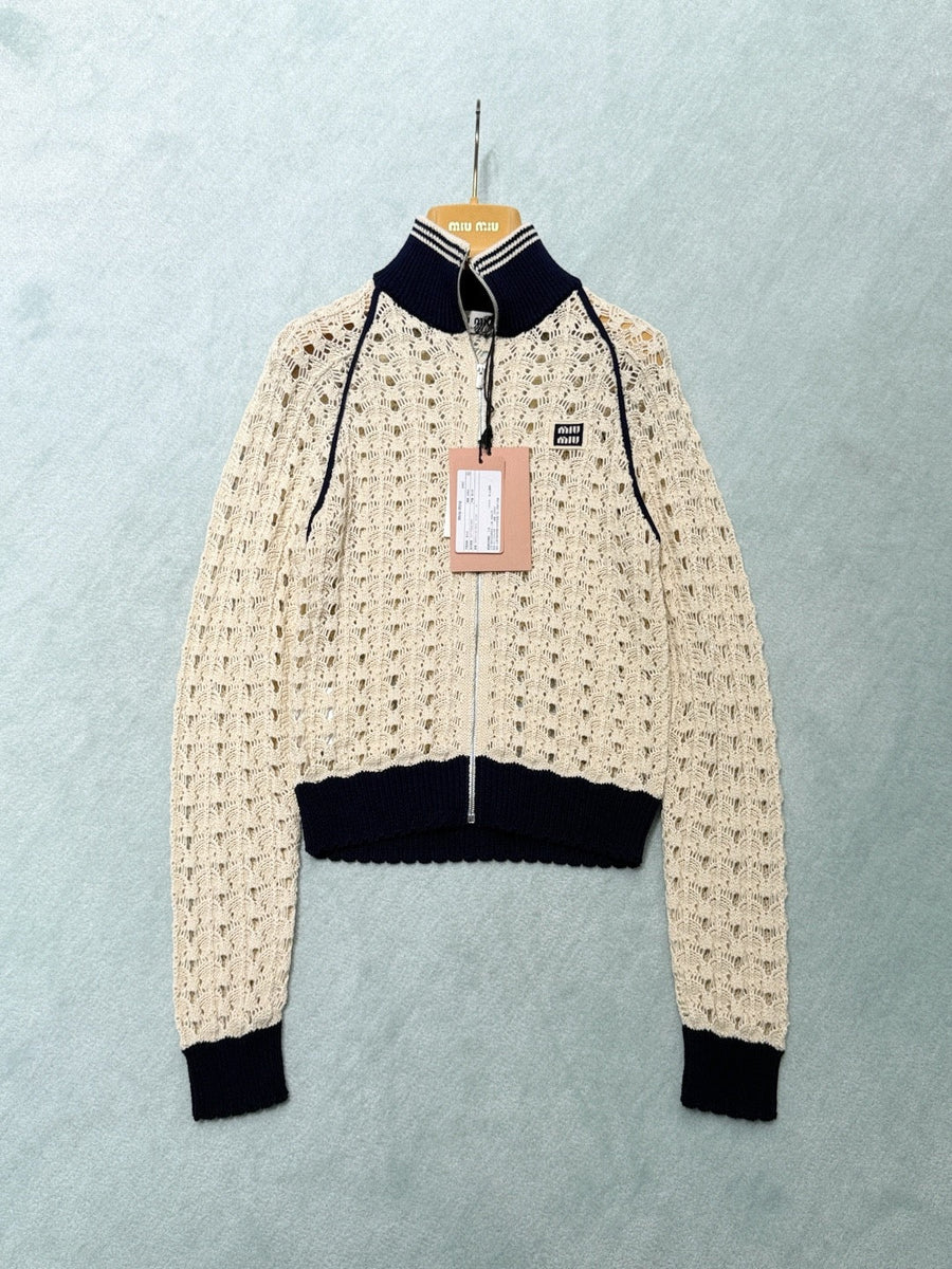 MIU M ZIP CARDIGAN