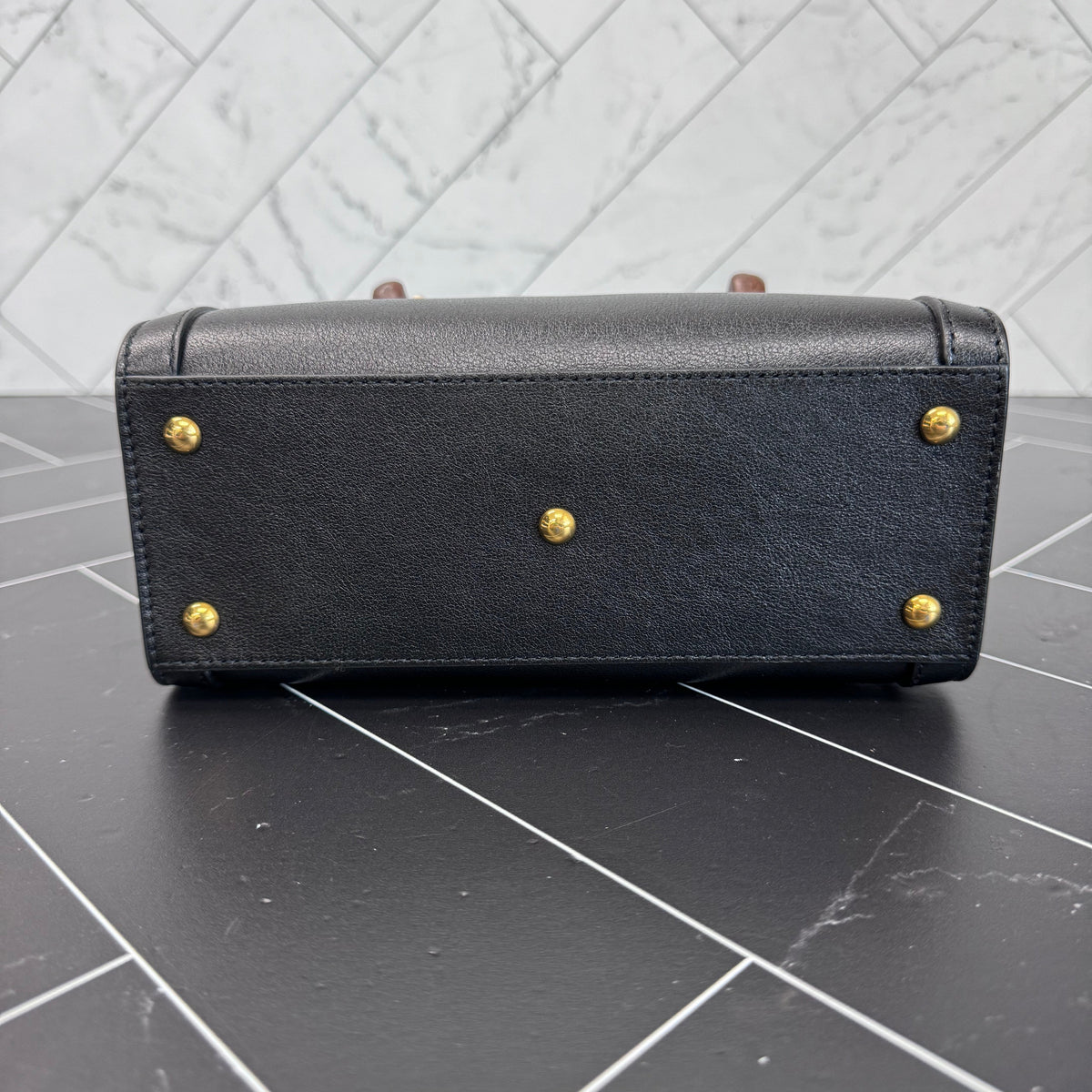 Gucci Black Bamboo Mini Diana Handbag