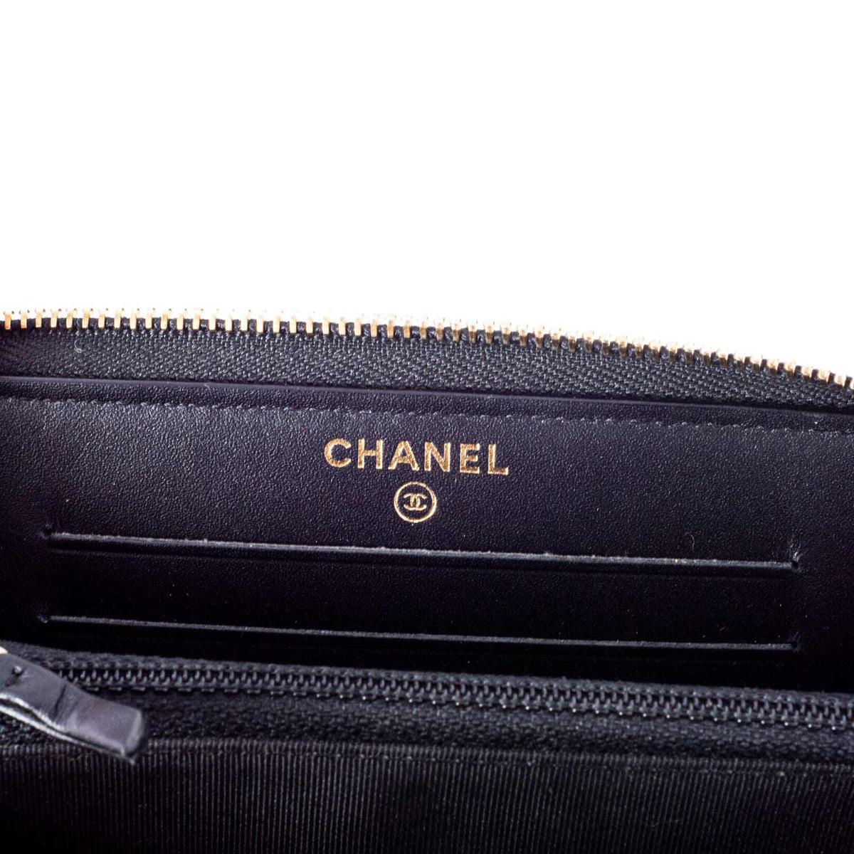 Top Quality Chanel Quilted Leather Lucky Charms Reissue Zip Around Wallet Black