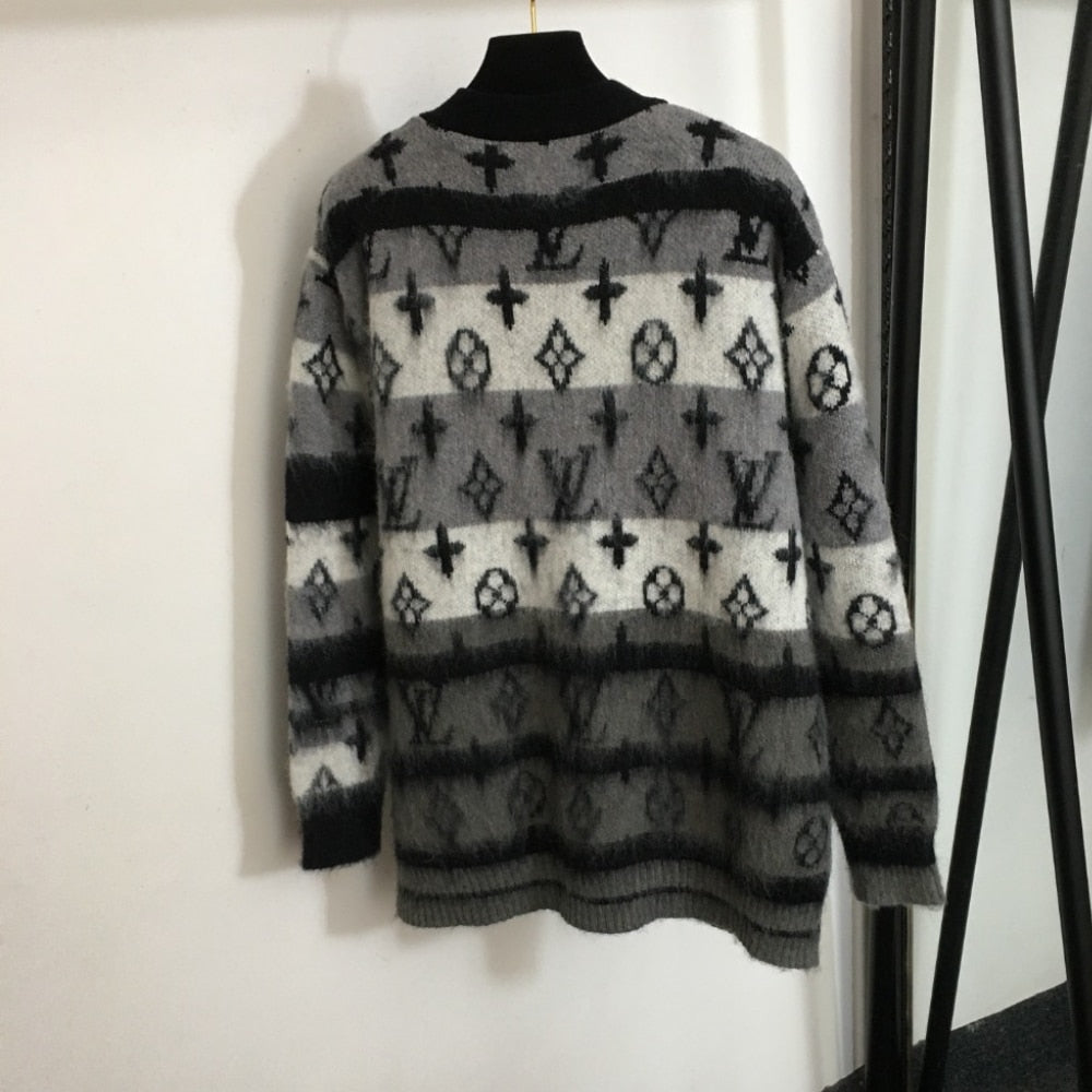 LV MONOGRAM MOHAIR CARDIGAN MULTICOLOR