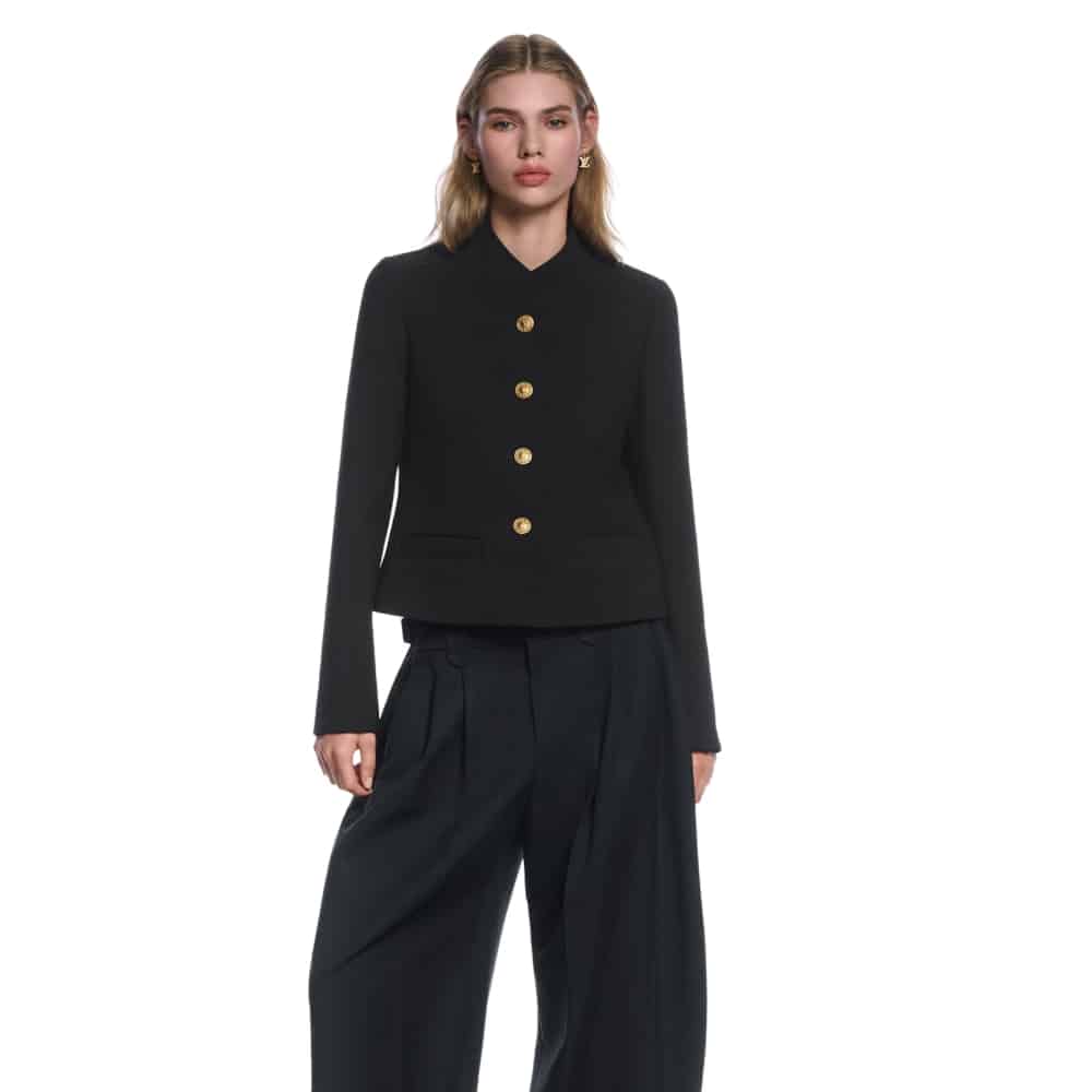 LV LV BUTTON OFFICER JACKET BLACK 1AGOKI