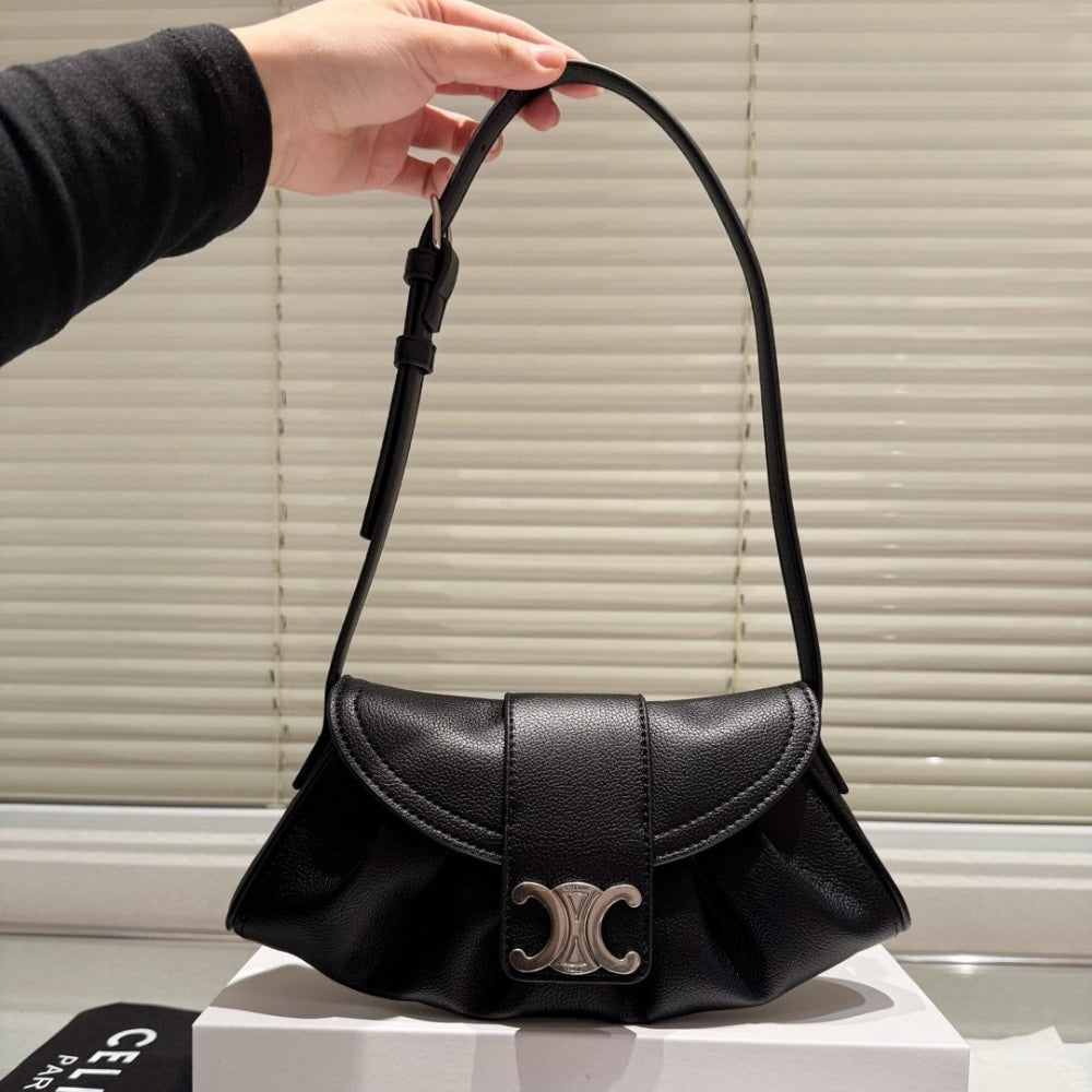 CELINE TEEN POLLY BAG IN BLACK 30CM 119883DPJ 38OG