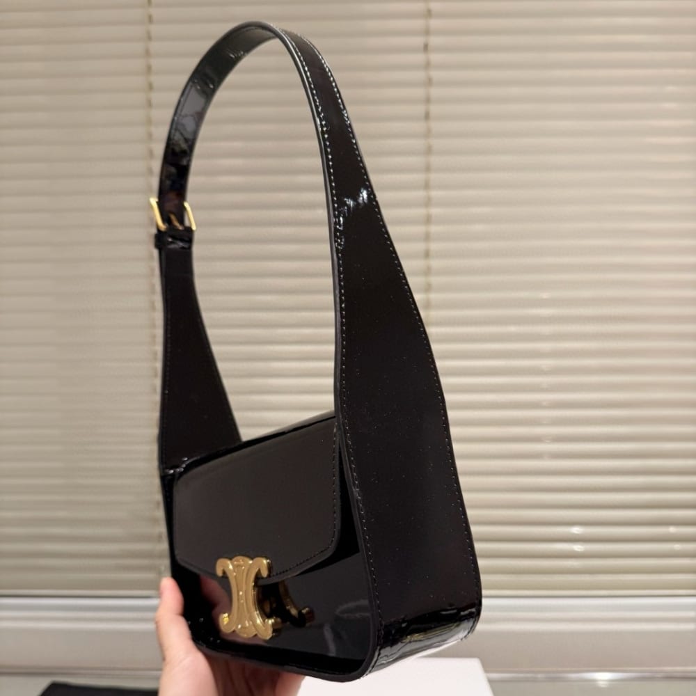 CELINE SHOULDER BAG TERENCE IN BLACK 21CM 118313FZI 38NO