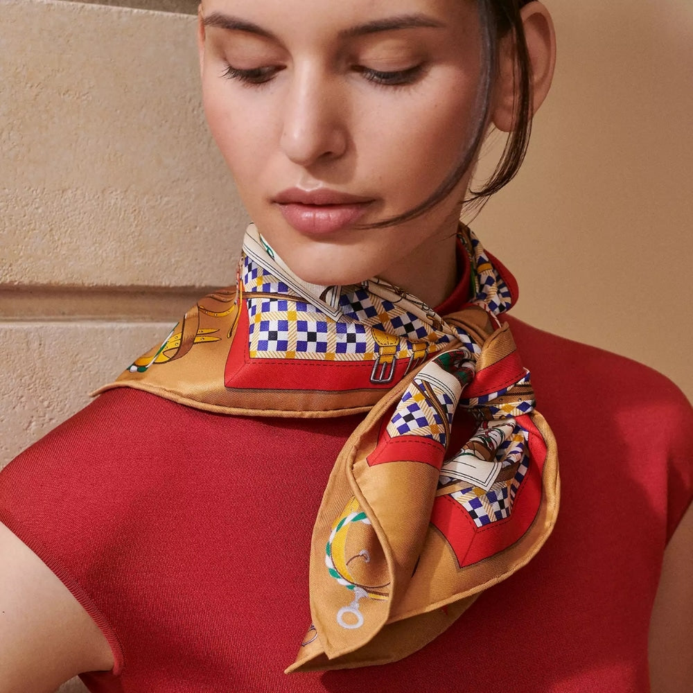 HM NEW CARS SCARF GOLDEN BEIGE 90CM H984108S 03