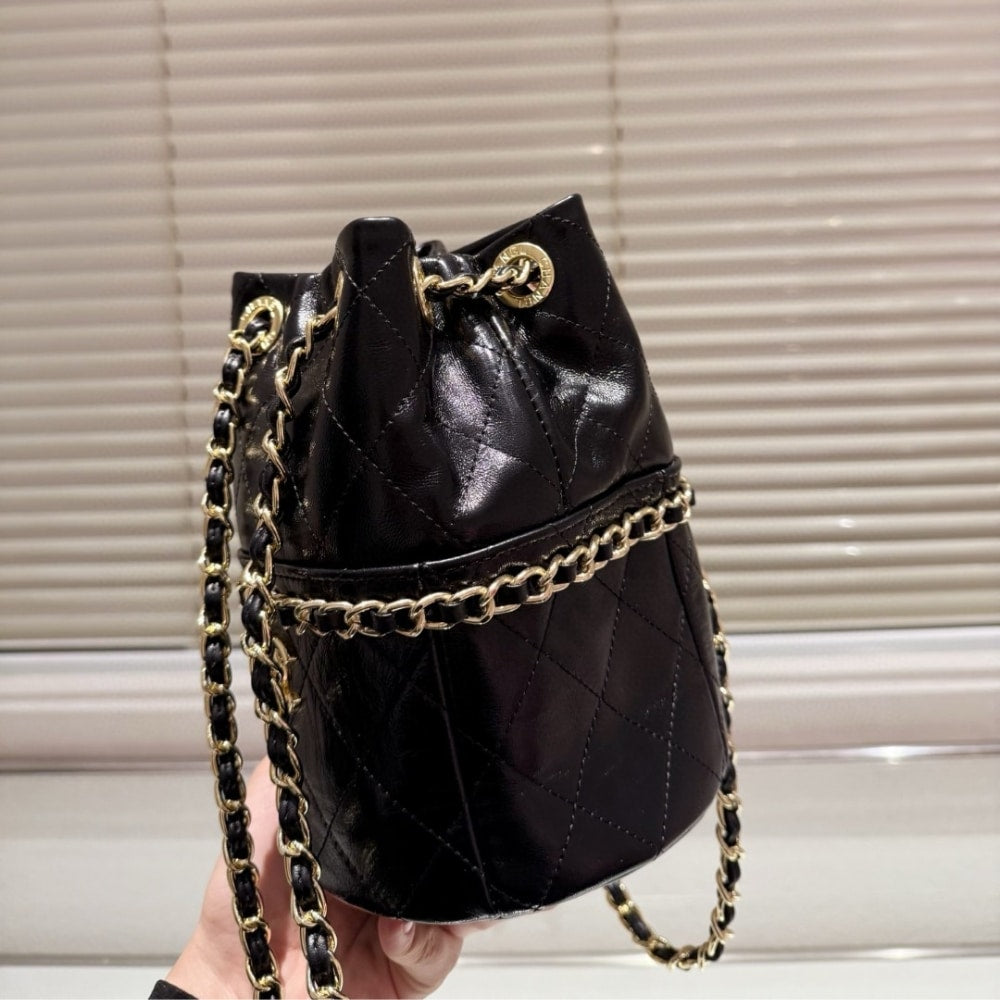 CC VINTAGE MINI BUCKET BAG BLACK 15CM