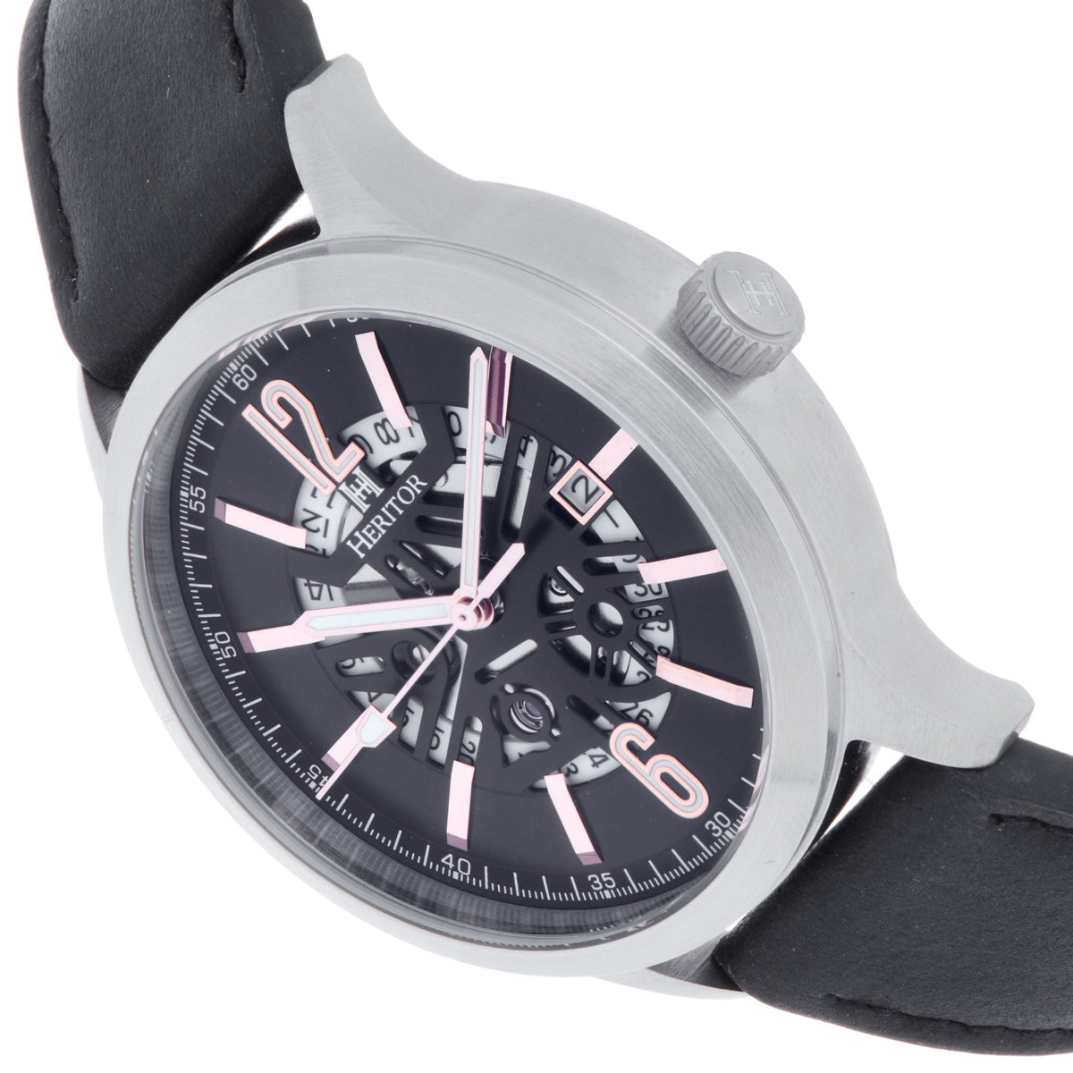 Heritor Automatic Dayne Leather-Band Watch w/Date
