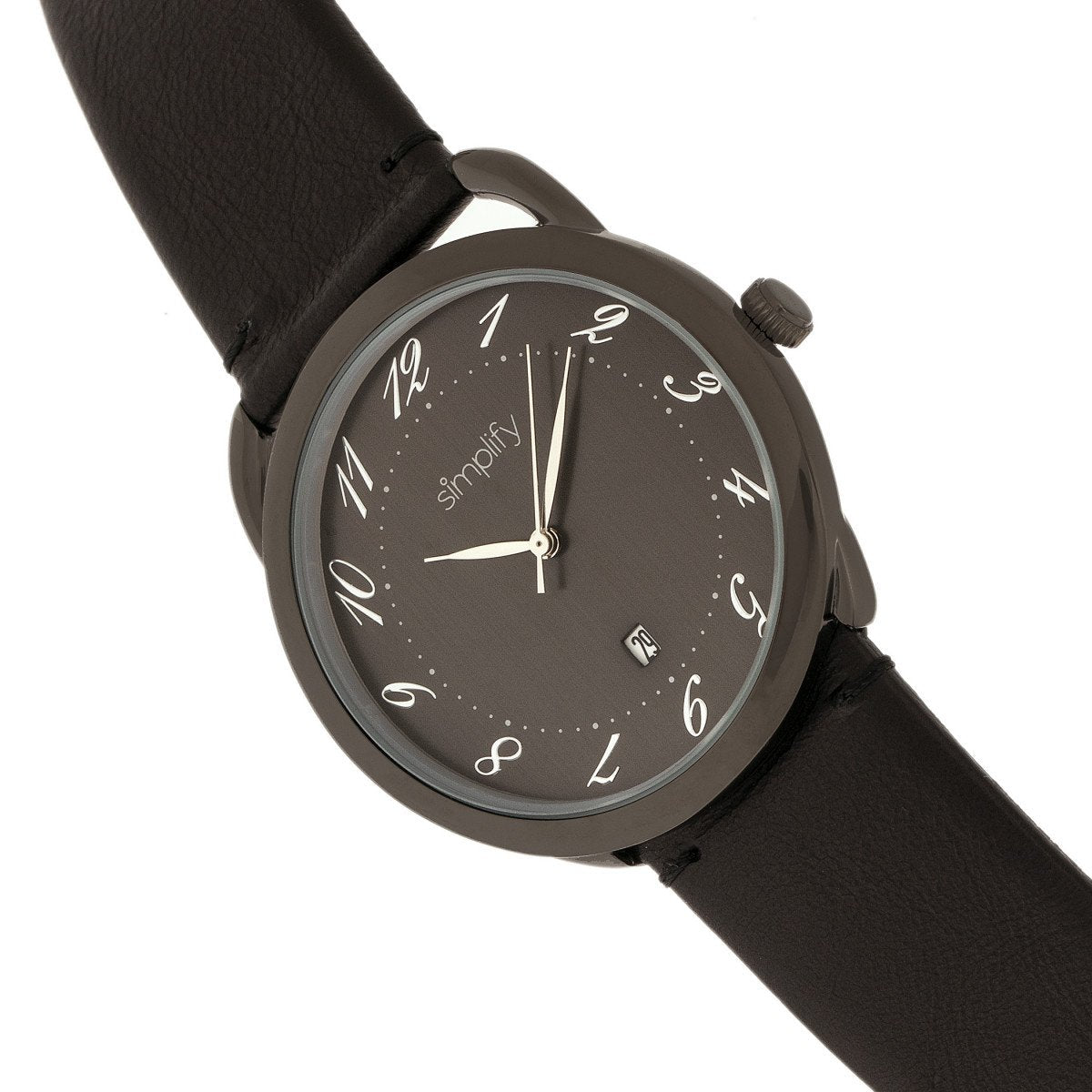 Simplify The 4900 Leather-Band Watch w/Date