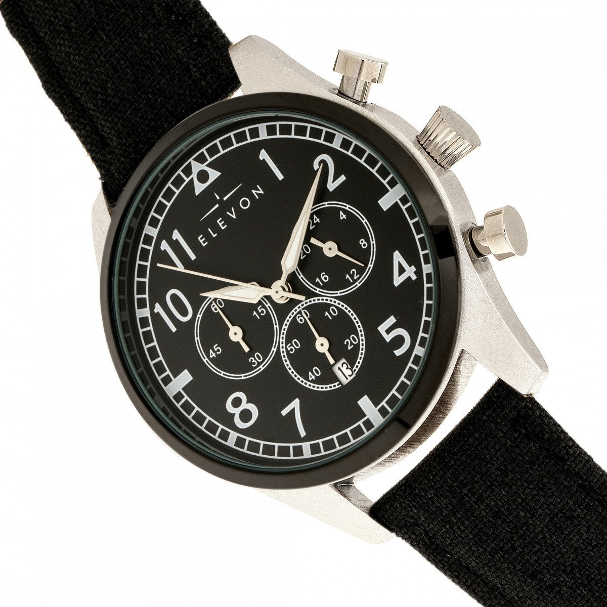 Elevon Curtiss Chronograph Nylon-Overlaid Leather-Band Watch