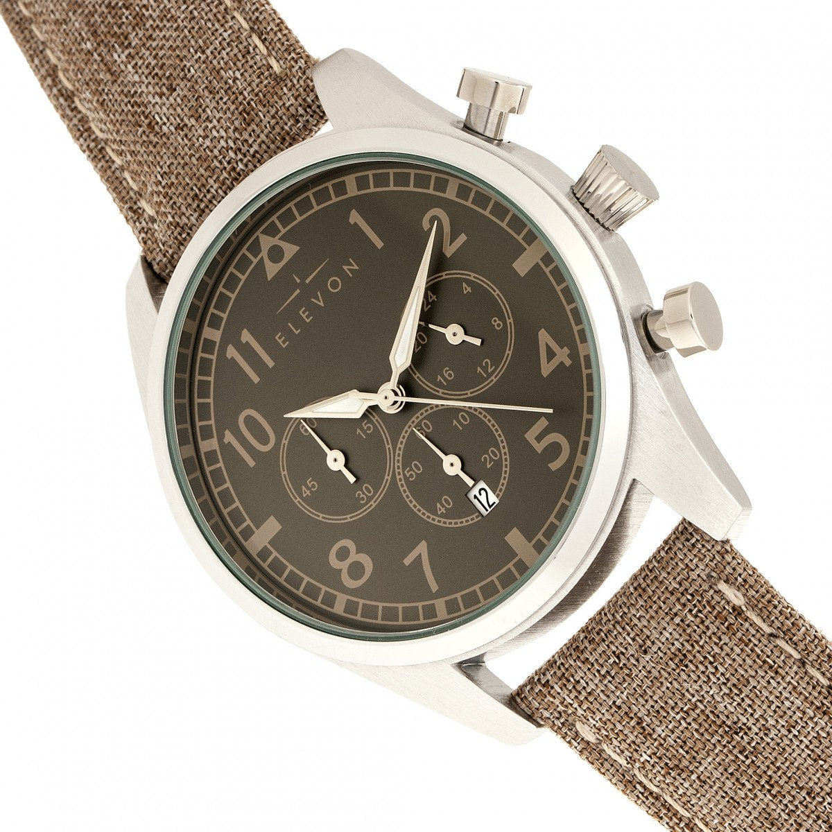 Elevon Curtiss Chronograph Nylon-Overlaid Leather-Band Watch