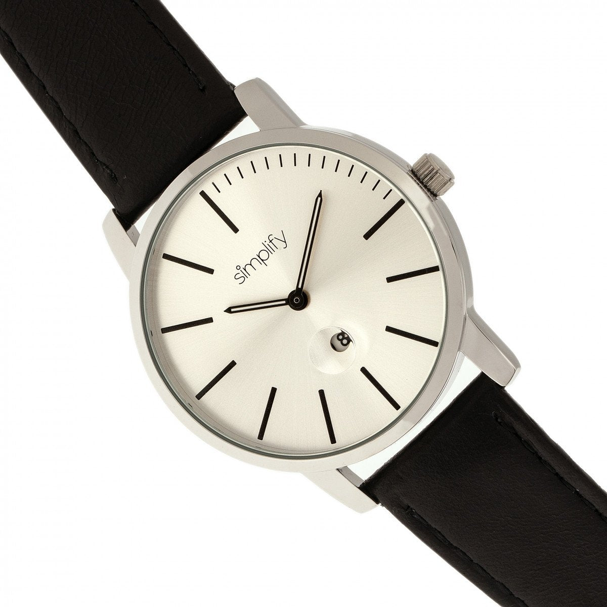 Simplify The 4700 Leather-Band Watch w/Date
