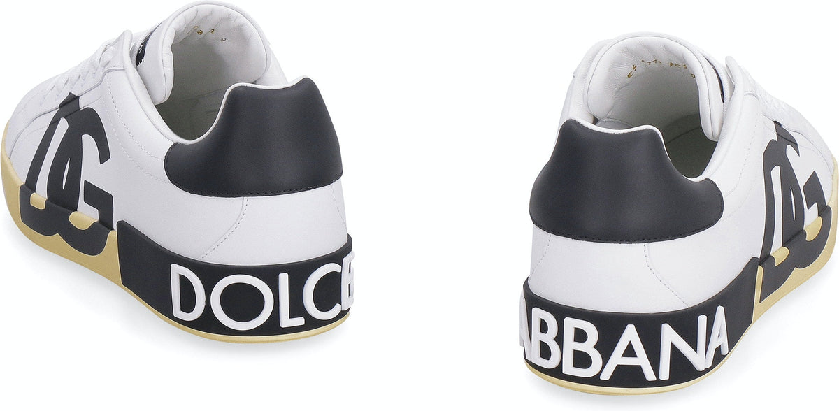 LEATHER PORTOFINO SNEAKERS WITH DG LOGO