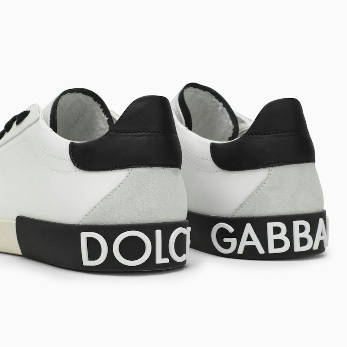 PORTOFINO VINTAGE WHITE/BLACK LEATHER TRAINER
