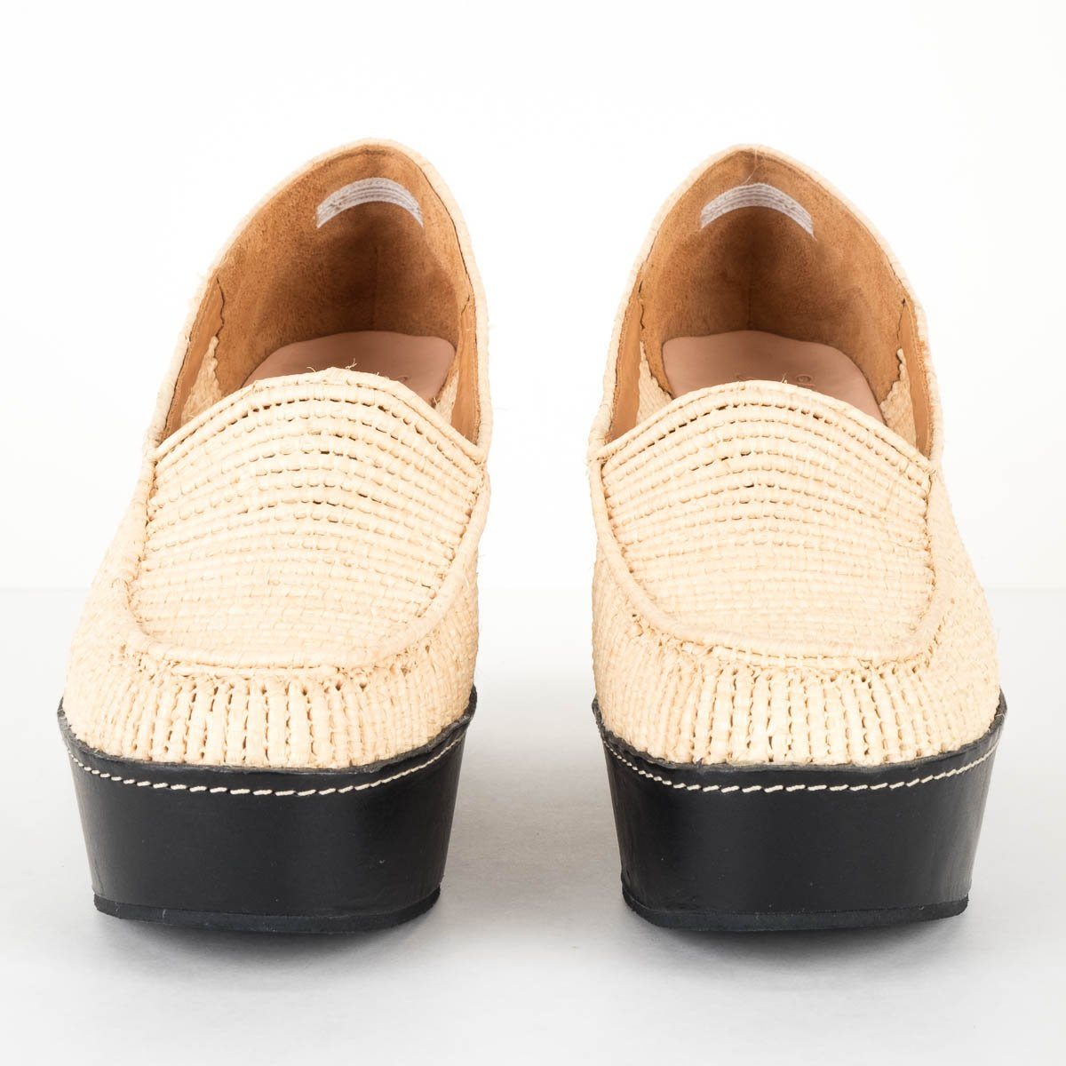 Carven By Robert Clegerie Tan Woven Platform Wedges 39