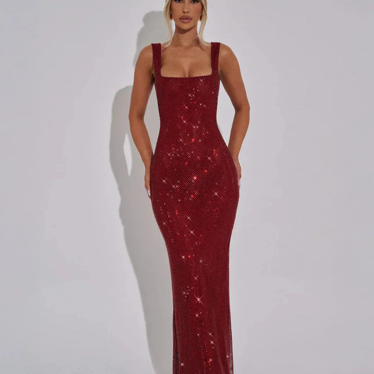 Celeste | Maxi Dress with Embellished Fabric