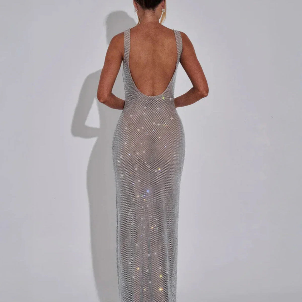Celeste | Maxi Dress with Embellished Fabric