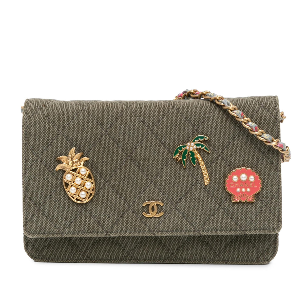 Top Quality Chanel Quilted Canvas Coco Cuba Charms Wallet On Chain (SHG-hMCcfO)
