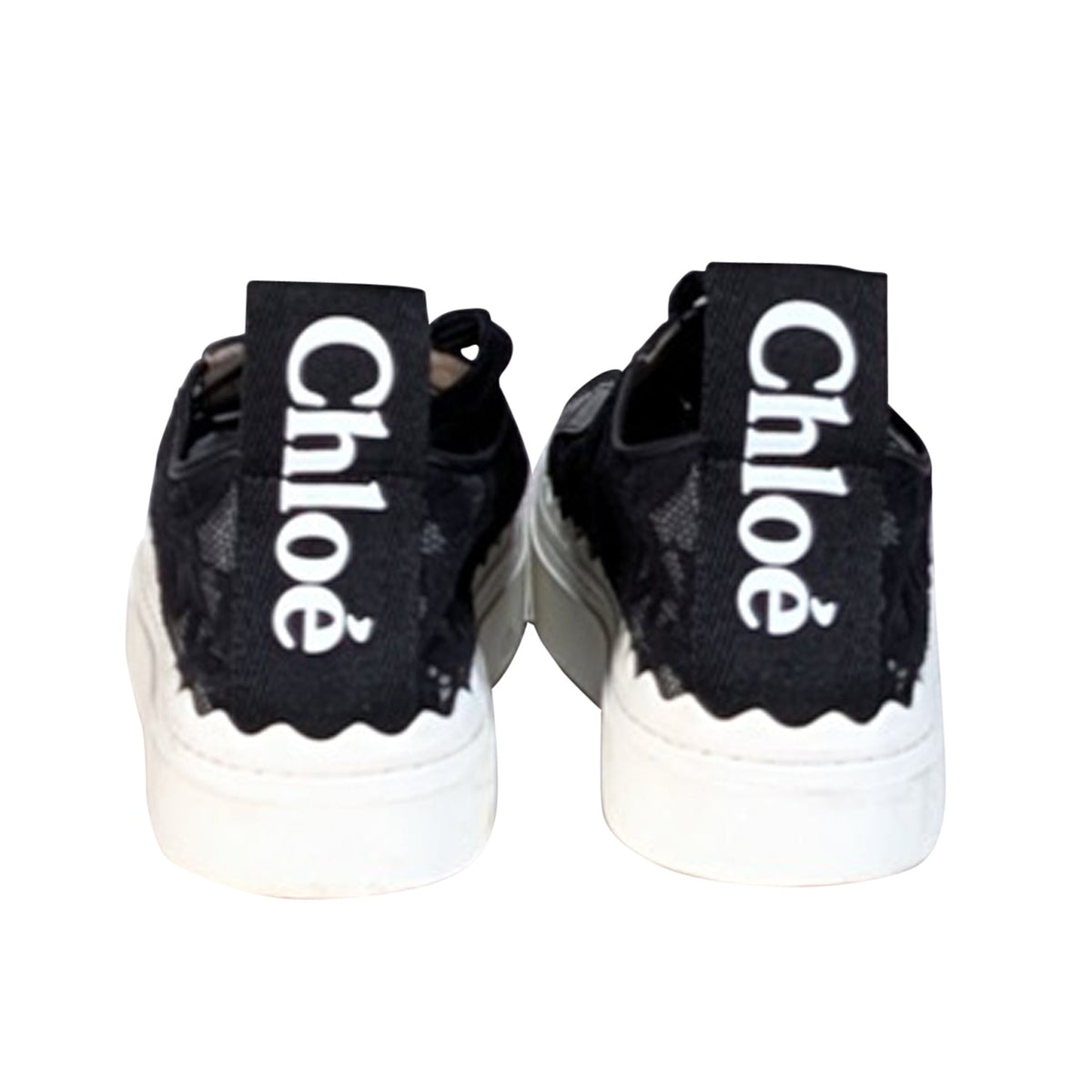 Chloe - Black Lace Lace Up Sneakers Sz 8