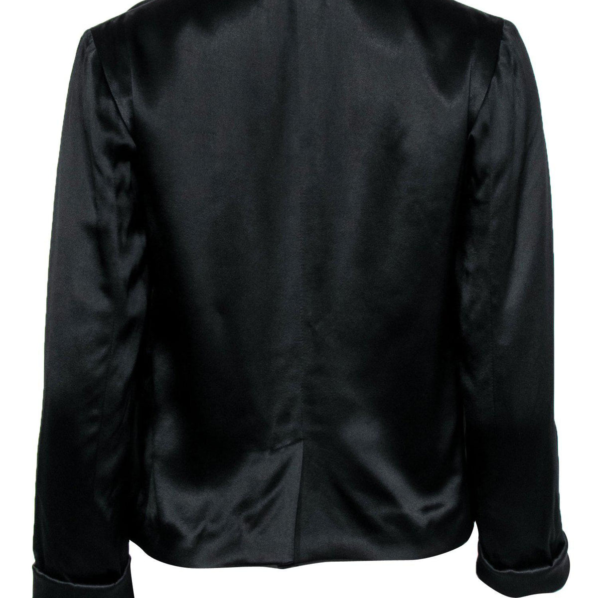 Chloe - Black Satin Double Breasted Open Front Blazer Sz 0