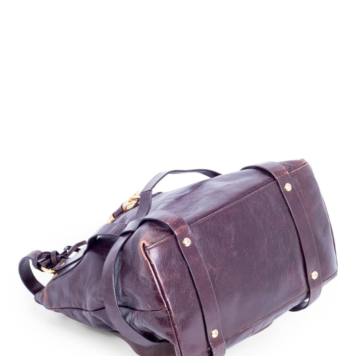 Chloe Brown Leather Horseshoe Equestrian Tote Bag