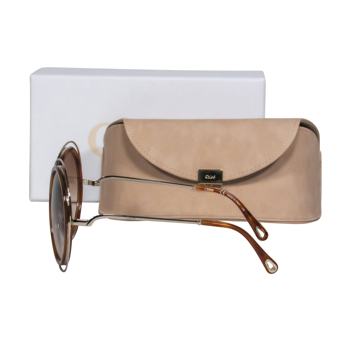 Chloe - Brown Tortoise Large Round Sunglasses