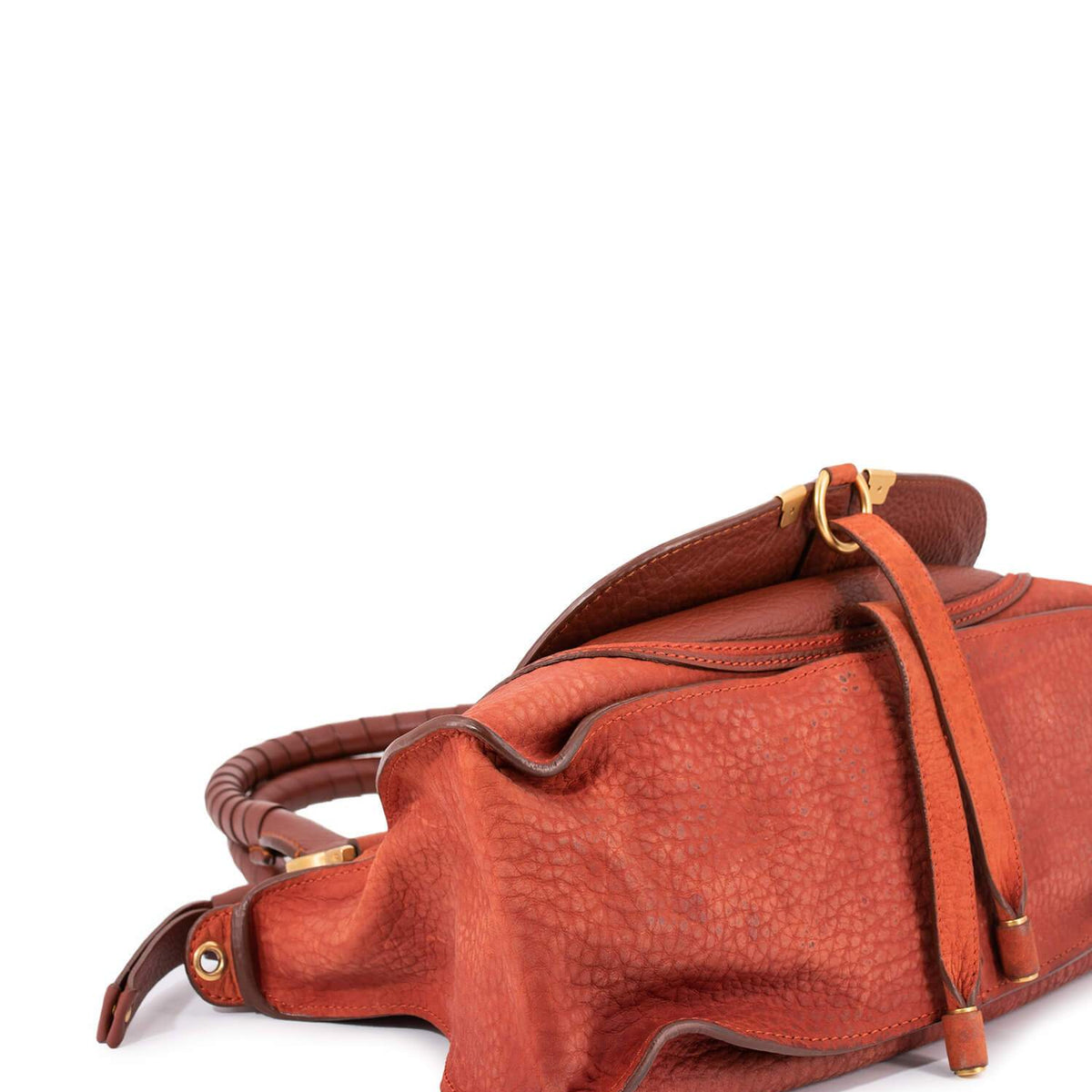 Chloe Calfskin Medium Marcie Saddle Bag Brown
