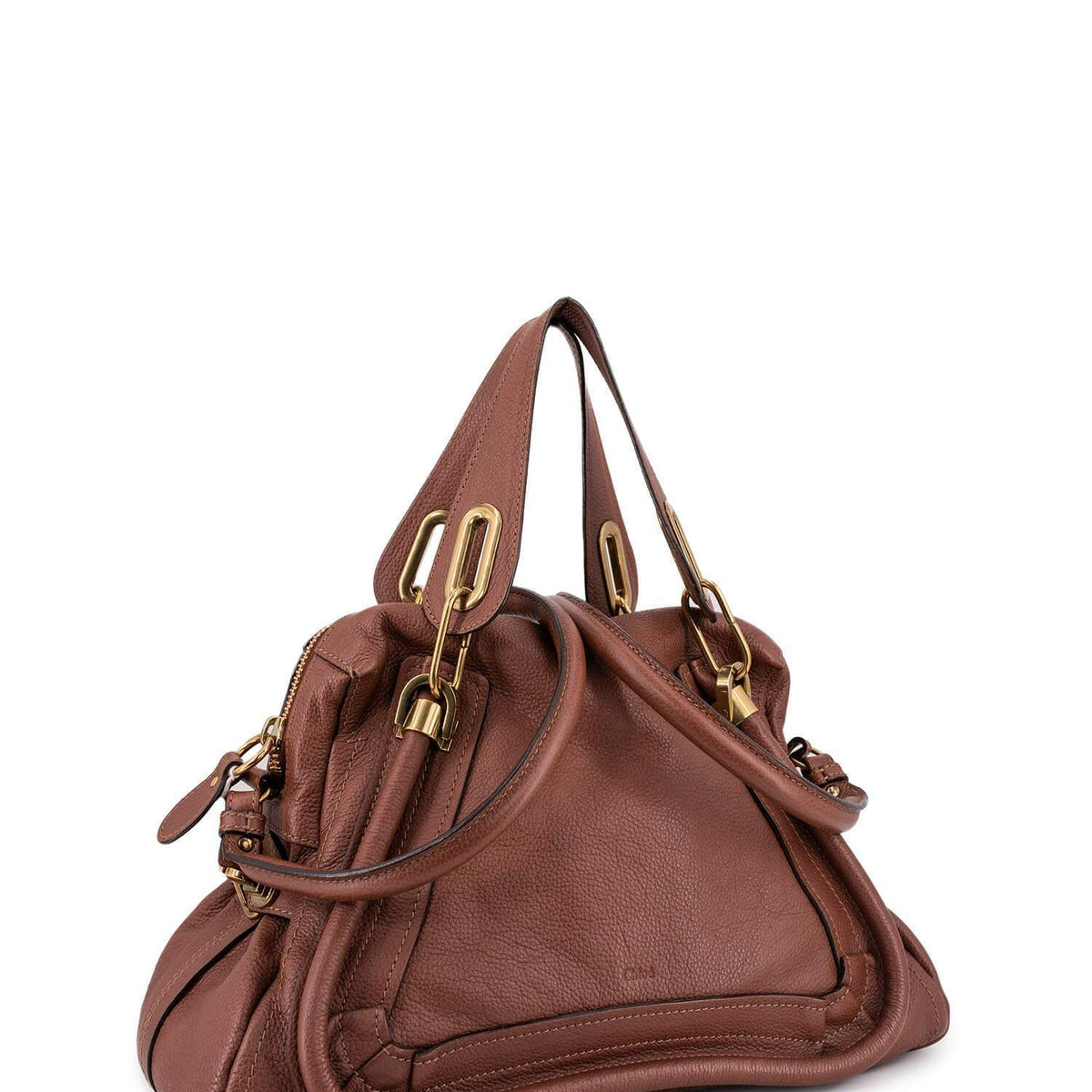 Chloe Calfskin Medium Paraty Bag Brown