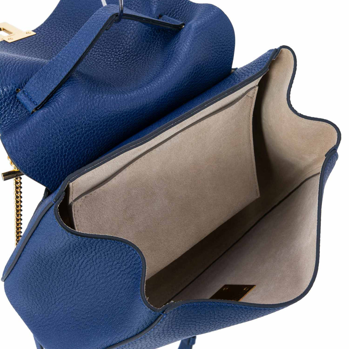 Chloe Leather Drew Messenger Bag Blue