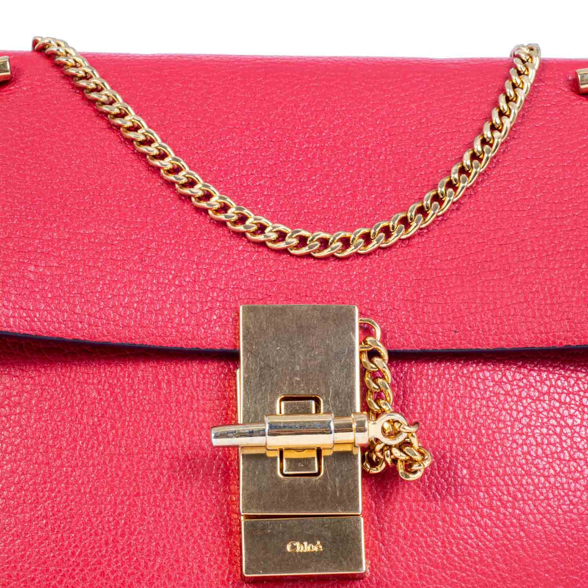 Chloe Leather Drew Messenger Bag Red
