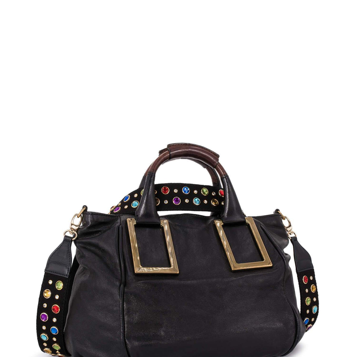Chloe Leather Ethel Satchel Bag Black