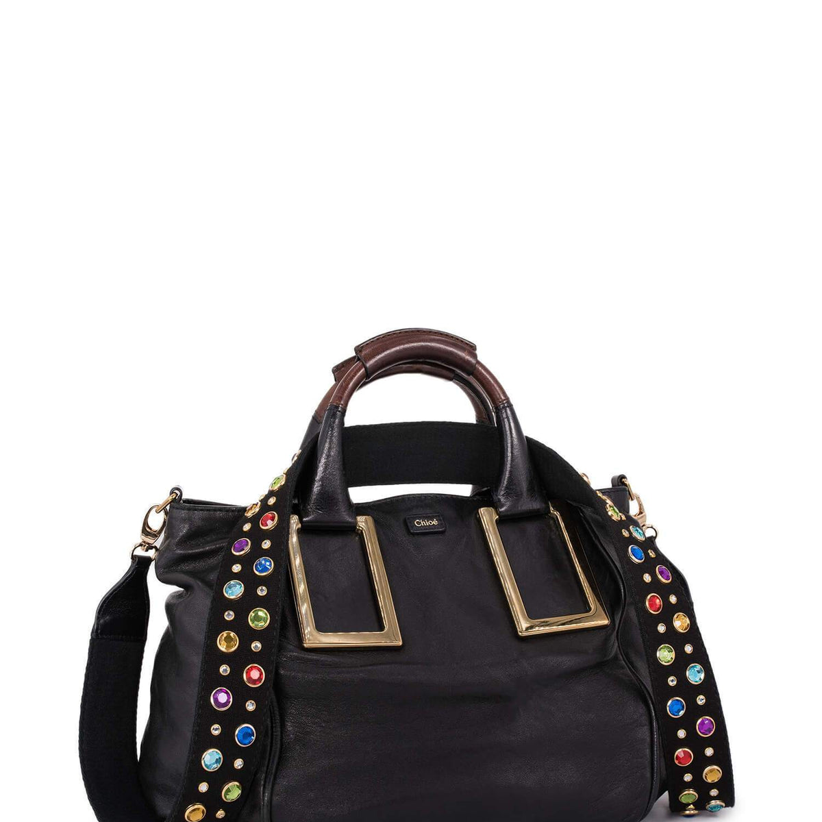 Chloe Leather Ethel Satchel Bag Black